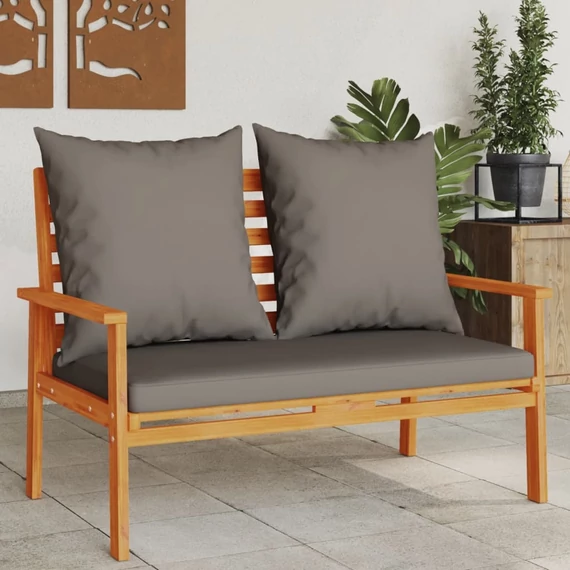 VidaXL tömör akácfa kerti kanapé párnával 120 cm