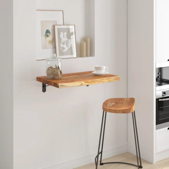 VidaXL tömör akácfa téglalap alakú fali polc 60 x 40 x 2,5 cm