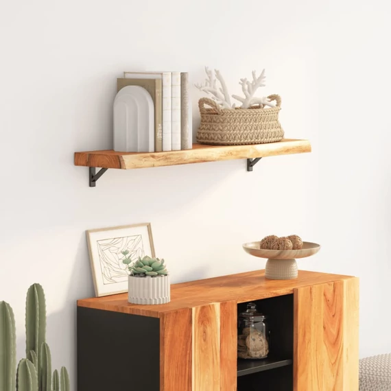 VidaXL tömör akácfa téglalap alakú fali polc 70 x 20 x 3,8 cm