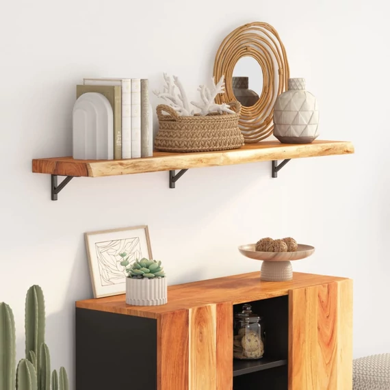 VidaXL tömör akácfa téglalap alakú fali polc 110 x 30 x 3,8 cm