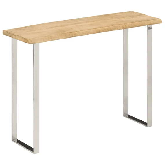 VidaXL tömör mangófa konzolasztal természetes éllel 105 x 33 x 76 cm