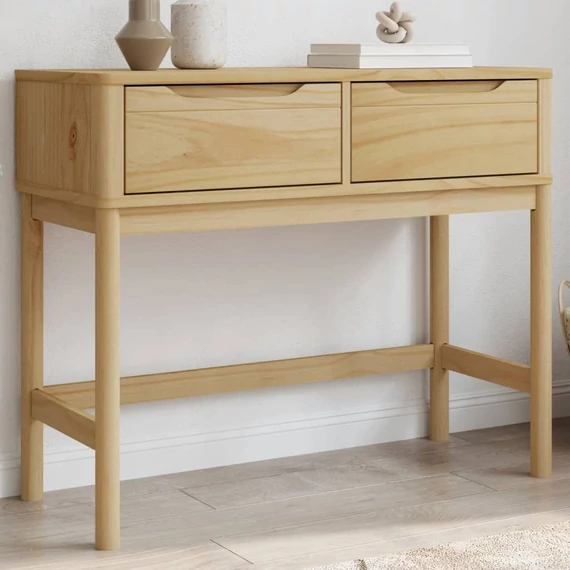 VidaXL FLORO viaszbarna tömör fenyőfa tálalóasztal 89,5 x 36,5 x 73 cm