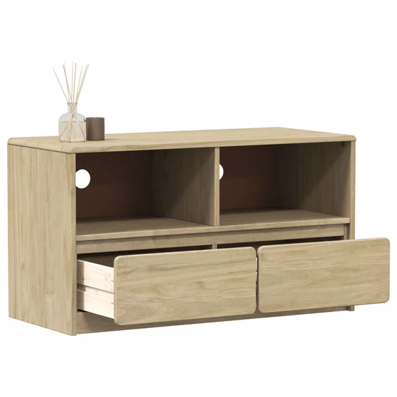VidaXL SAUDA tölgyszínű tömör fenyőfa TV-szekrény 99 x 43 x 55 cm	