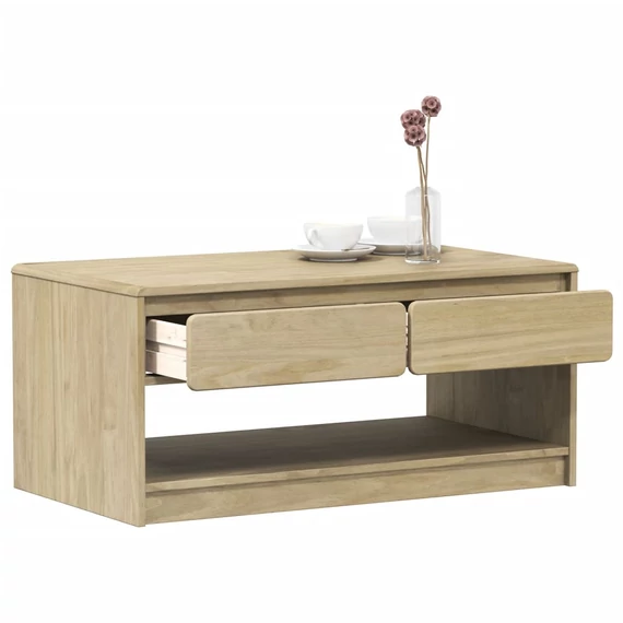 VidaXL SAUDA tölgyszínű tömör fenyőfa dohányzóasztal 99 x 55 x 45 cm