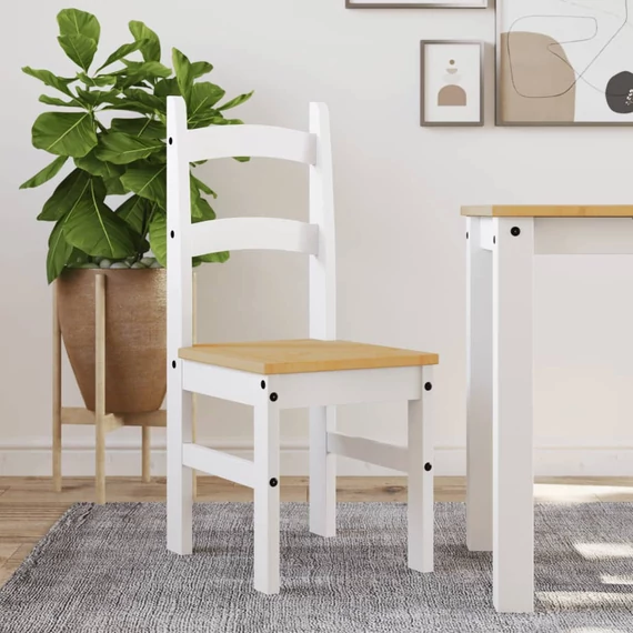 VidaXL 2 db fehér tömör fenyőfa étkezőszék 40x46x99 cm