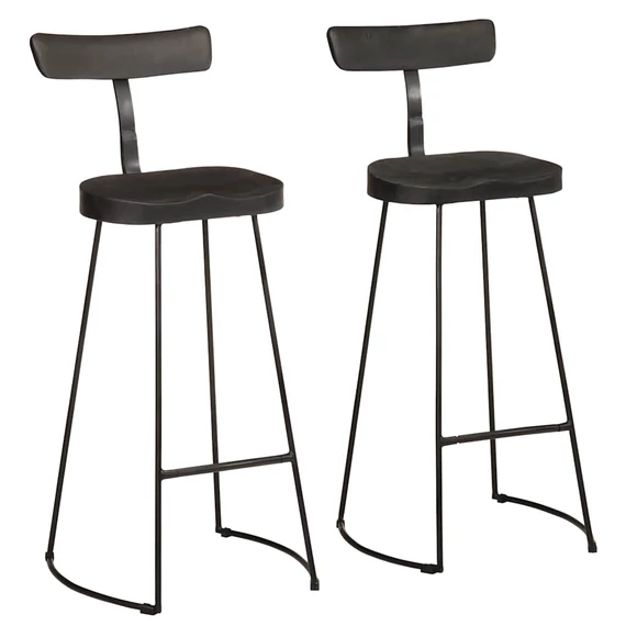 VidaXL 2 db fekete tömör mangófa bárszékek 49x43x103 cm