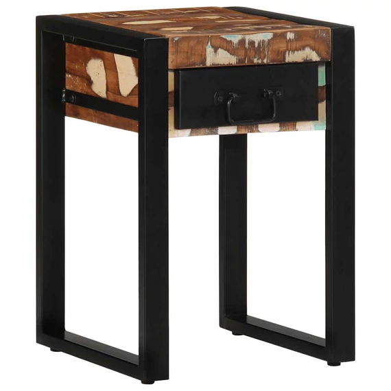 VidaXL konzolasztal többszínű 35x35x50 cm tömörfa újrahasznosított fa