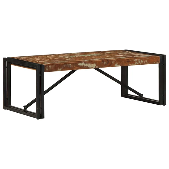 VidaXL többszínű tömör újrahasznosított fa dohányzóasztal 100x50x35 cm