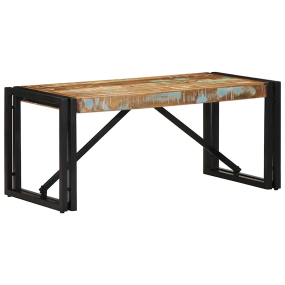 VidaXL többszínű tömör újrahasznosított fa dohányzóasztal 80x40x35 cm