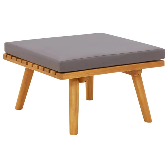 VidaXL tömör akácfa kerti lábzsámoly párnával 60 x 60 x 29 cm