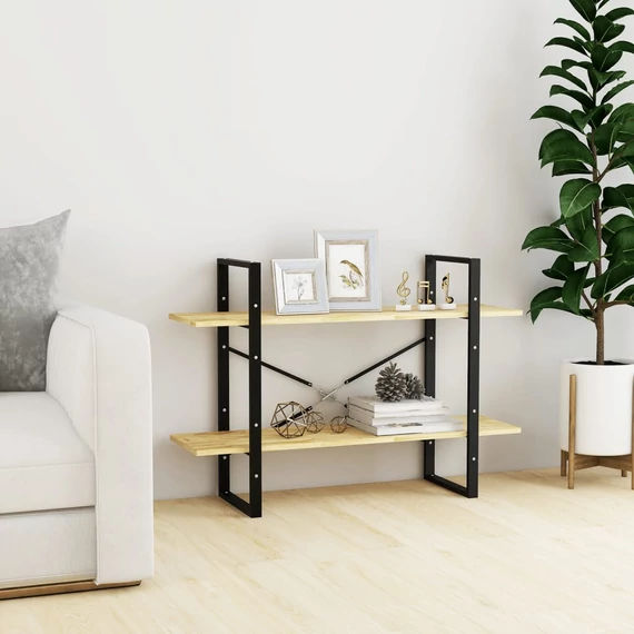 VidaXL kétszintes tömör fenyőfa könyvszekrény 100 x 30 x 70 cm