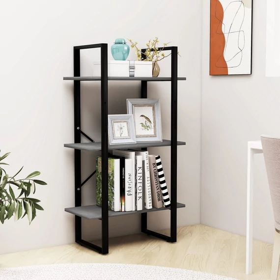 VidaXL szürke tömör fenyőfa tárolópolc 60 x 30 x 105 cm