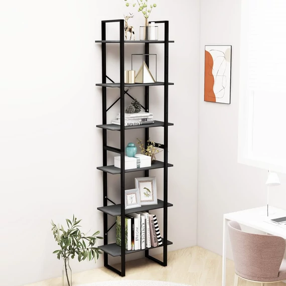 VidaXL szürke tömör fenyőfa tárolópolc 60 x 30 x 210 cm