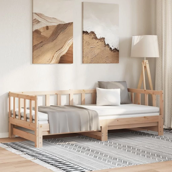VidaXL tömör fenyőfa kihúzható kanapéágy 2 x (90 x 200) cm