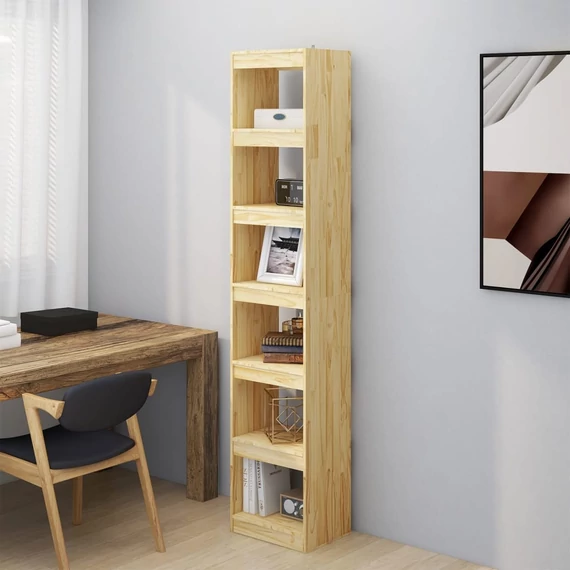 VidaXL tömör fenyőfa könyvszekrény/térelválasztó 40 x 30 x 199 cm