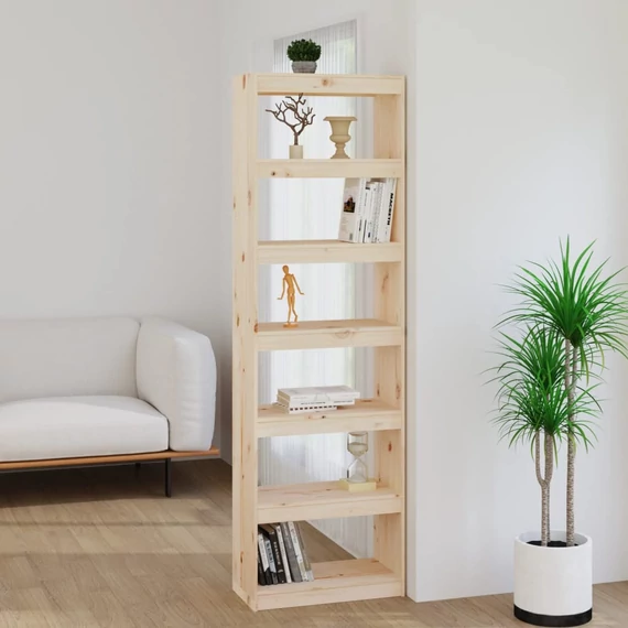 VidaXL tömör fenyőfa könyvszekrény/térelválasztó 60 x 30 x 199,5 cm