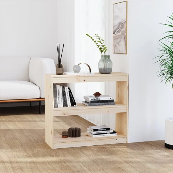 VidaXL tömör fenyőfa könyvszekrény/térelválasztó 80 x 30 x 71,5 cm