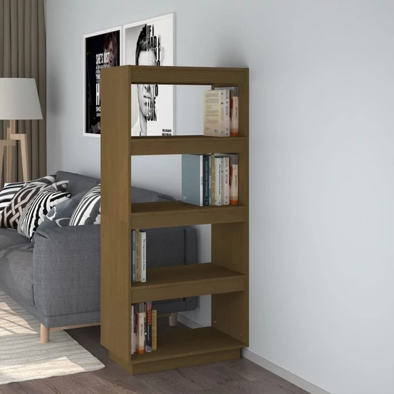 VidaXL mézbarna tömör fenyőfa könyvszekrény/térelválasztó 60x35x135cm 