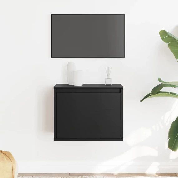 VidaXL fekete tömör fenyőfa faliszekrény 45 x 30 x 35 cm