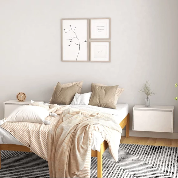 VidaXL 2 darab fehér tömör fenyőfa faliszekrény 60 x 30 x 35 cm