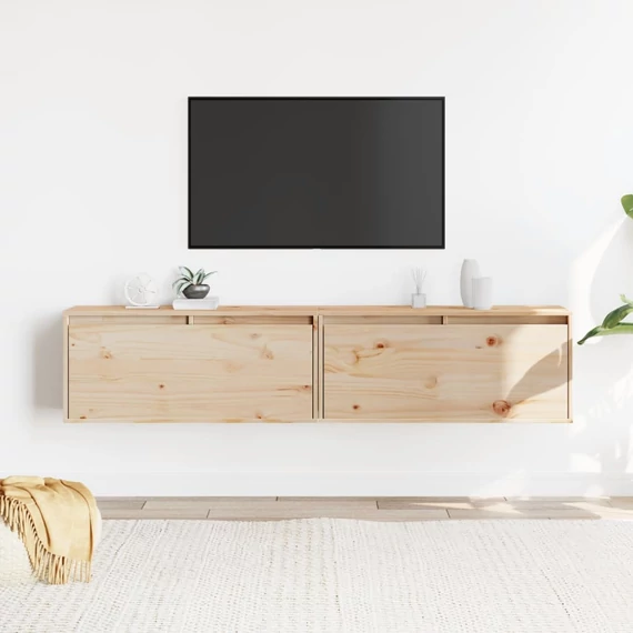 VidaXL 2 db tömör fenyőfa faliszekrény 80 x 30 x 35 cm