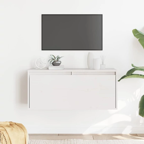 VidaXL fehér tömör fenyőfa faliszekrény 80 x 30 x 35 cm