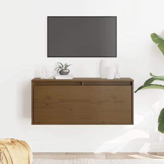 VidaXL mézbarna tömör fenyőfa faliszekrény 80 x 30 x 35 cm