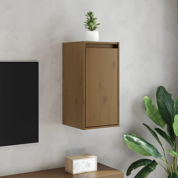VidaXL 2 db mézbarna tömör fenyőfa faliszekrény 30 x 30 x 60 cm