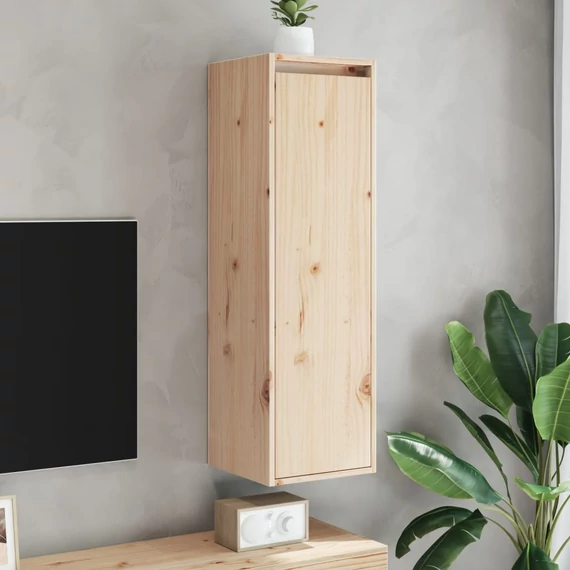 VidaXL 2 db tömör fenyőfa faliszekrény 30 x 30 x 100 cm