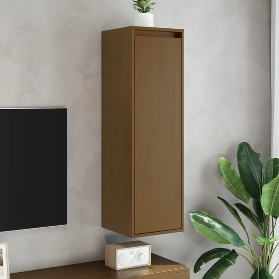 VidaXL 2 db mézbarna tömör fenyőfa faliszekrény 30 x 30 x 100 cm