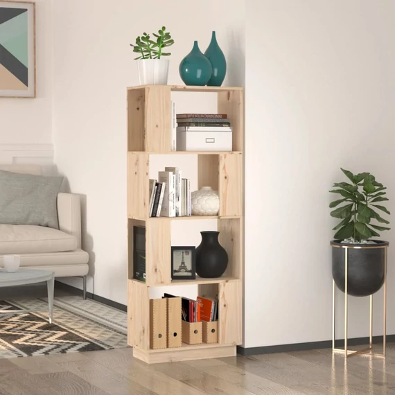 VidaXL tömör fenyőfa könyvszekrény/térelválasztó 51 x 25 x 132 cm