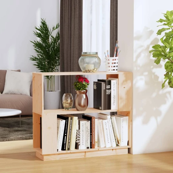 VidaXL tömör fenyőfa könyvszekrény/térelválasztó 80 x 25 x 70 cm