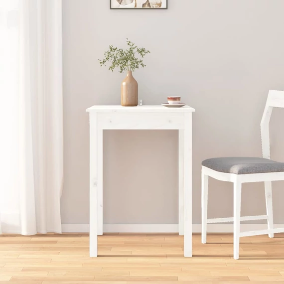 VidaXL fehér tömör fenyőfa ebédlőasztal 55 x 55 x 75 cm