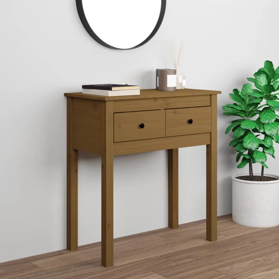 VidaXL mézbarna tömör fenyőfa tálalóasztal 70 x 35 x 75 cm