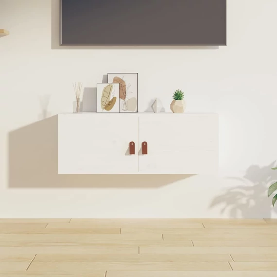 VidaXL fehér tömör fenyőfa faliszekrény 80 x 30 x 30 cm