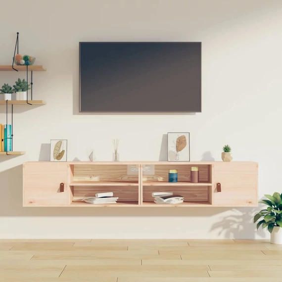 VidaXL 2 db tömör fenyőfa faliszekrény 80 x 30 x 30 cm