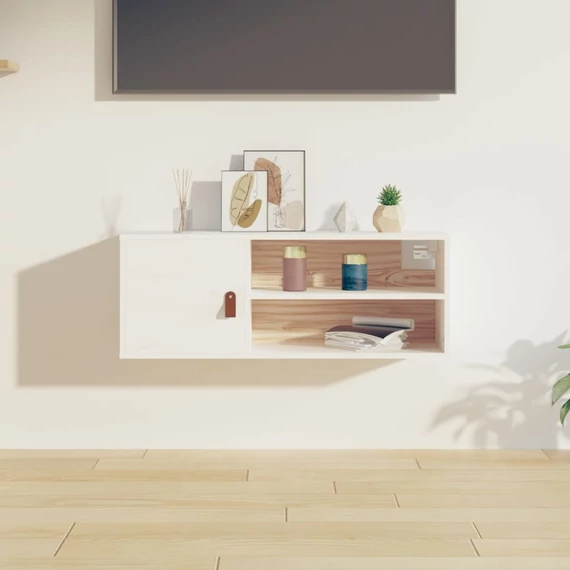 VidaXL fehér tömör fenyőfa faliszekrény 80 x 30 x 30 cm