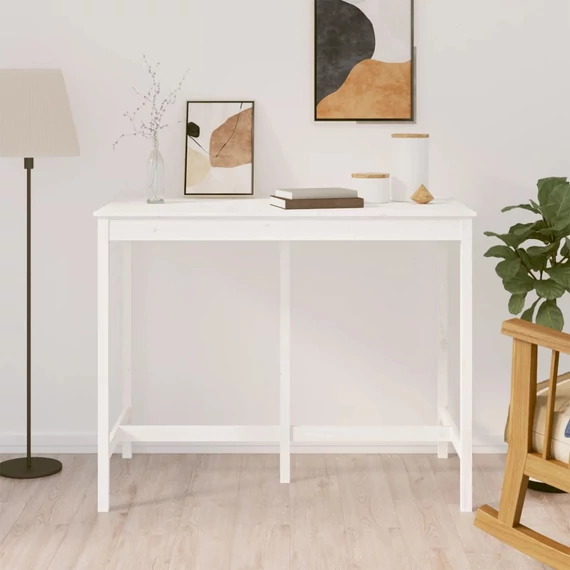 VidaXL fehér tömör fenyőfa bárasztal 140 x 80 x 110 cm