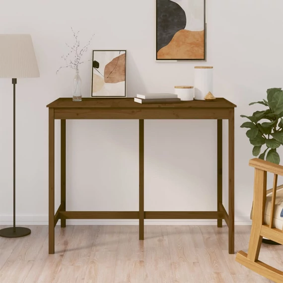 VidaXL mézbarna tömör fenyőfa bárasztal 140 x 80 x 110 cm