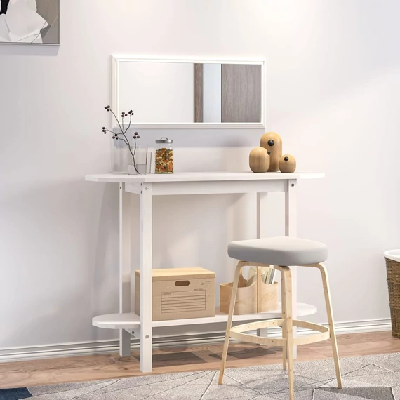 VidaXL fehér tömör fenyőfa tálalóasztal 110 x 40 x 80 cm