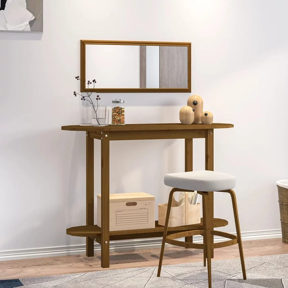 VidaXL mézbarna tömör fenyőfa tálalóasztal 110x40x80 cm