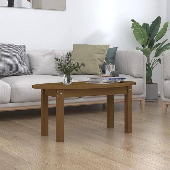 VidaXL mézbarna tömör fenyőfa dohányzóasztal 80x40x35 cm