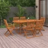 Kép 1/10 - VidaXL 7 részes tömör akácfa kerti étkezőgarnitúra 180 x 90 x 75 cm
