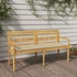 Kép 1/9 - VidaXL tömör tíkfa Batavia pad bézs párnával 150 cm