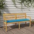 Kép 1/9 - VidaXL tömör tíkfa Batavia pad kék párnával 150 cm