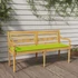 Kép 1/9 - VidaXL tömör tíkfa Batavia pad világoszöld párnával 150 cm
