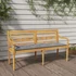 Kép 1/9 - VidaXL tömör tíkfa Batavia pad szürke párnával 150 cm