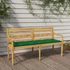 Kép 1/9 - VidaXL tömör tíkfa Batavia pad zöld párnával 150 cm