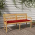 Kép 1/9 - VidaXL tömör tíkfa Batavia pad piros párnával 150 cm