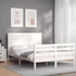 Kép 1/10 - VidaXL fehér tömör fa ágykeret fejtámlával 140 x 200 cm